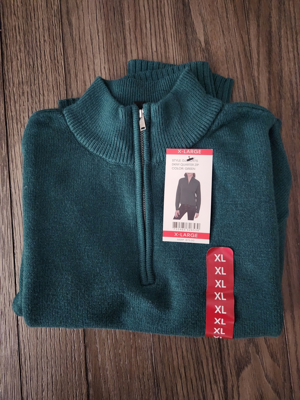 DKNY Women's s Quarter-Zip Sweater - Super Soft Green